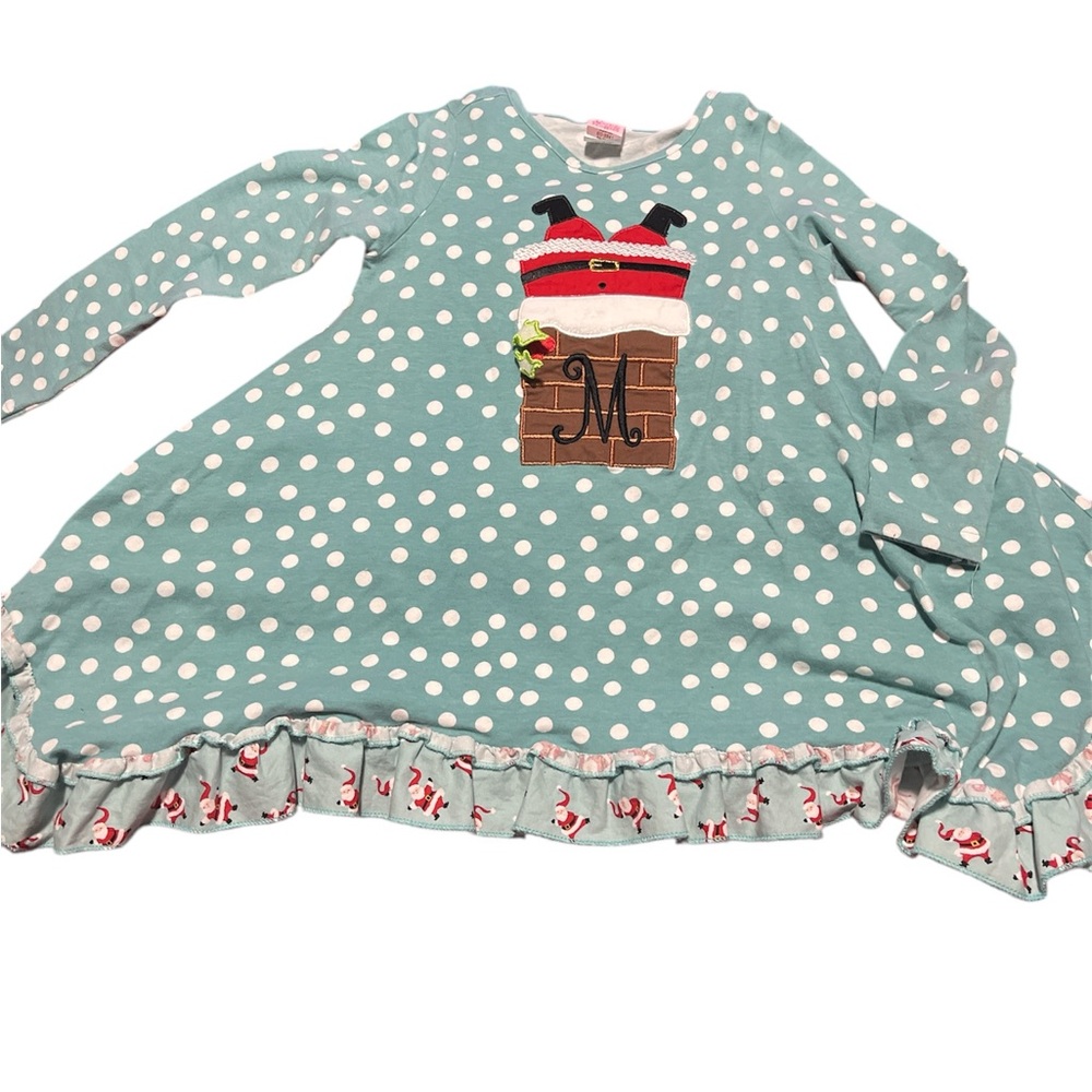 Girls' M Monogram Polka Dot Christmas Tunic - Size 5